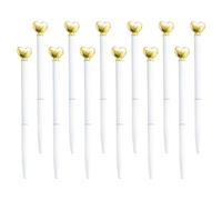 LALAFINA 12pcs Heart Shaped Ballpoint Pens Refillable Metal Retractable Valentine’s Day Guest Book Pens Portable Cute Love Shaped Writing Supplies