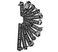 LALAFINA 12pcs Magnetic Toolbox Labels with Visual Icon and High Visibility Graphics, Vinyl Material Tool Chest Drawer Labels for Outdoor Uses and Garage Drawer Organization
