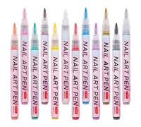 LALAFINA 12pcs Nail Polish Pens Acrylic Paint Pens Nail Art Tools Assorted Color Draw Intricate Patterns Draw Lines for DIY on The Go