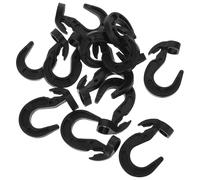 LALAFINA 12pcs Plastic Bungee Rope Hook with Flexible Adjustment and Spacesaving Structure for Gear and Luggage Ropes, for Outdoor Adventures and Business Trips, Black Elastic Canopy Cord