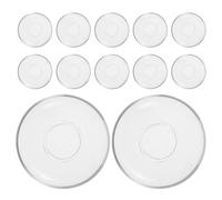 LALAFINA 12pcs Round Glass Dessert Plates with Burrfree Edges and Stackable Design, Small Cake Plates for Afternoon Tea Events and Catering, Elegant Dinner Party Glass Snack Platters