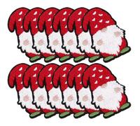 LALAFINA 12pcs Santa Claus Iron-on Patch Christmas Embroidered Patches DIY Sew on Patches for DIY Crafts Bags Clothing Hats Lovely Appliques