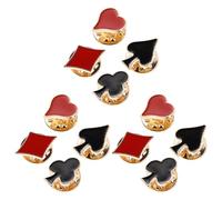 LALAFINA 12pcs Zinc Alloy Playing Card Lapel Pins with Poker Suit Design, Lightweight and Comfortable Wear, Trendy Mini Brooches for Daily Use at Work and Gaming Nights