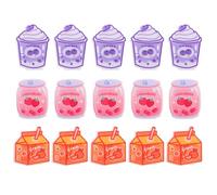 LALAFINA 15pcs Creative Colored Binder Clips Decorative Acrylic Snack Bag Sealing Clips Assorted Strawberry Orange Blueberry Shapes for Office and On-the-go Use