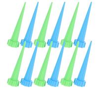 LALAFINA 16pcs Plastic Auto Watering Stakes for Indoor Outdoor Plants Self-watering Drip Irrigation Cones with Smart Moisture Control DIY Fertilization Blue Green