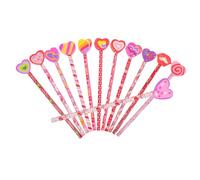 LALAFINA 18pcs Heart-pattern Pencils Eraser Toppers for Sketching and Writing Fun Hb Pencils for Students for Valentine Day and Other Celebrations