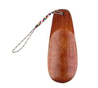 LALAFINA 1pcs Mini Shoehorn Wooden Shoe Horn Tool Portable Shoehorn Tool with Rope Brown Marvelous Design Back Reduce Bending for Travel and Indoor Use