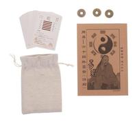 LALAFINA 1set I Ching Complete Divination Kit with Hexagram Cards and Fortune Coins Includes Detailed Instruction Guide for Beginners Feng Shui Wealth Coins for Chinese Prosperity