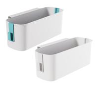 LALAFINA 2 Pcs Plastic Bedside Storage Holder with Hooks, Hanging Storage Basket for Sundries and Stationery, for Cabinets and Office Desk Organisation