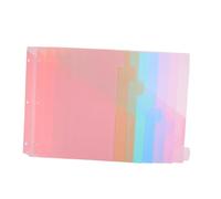 LALAFINA 2 Sets A4 Plastic 3-Hole Binder Dividers with Pockets and Colored Tabs, 8pcs File Separators for Document Organizers, Office School Supplies, Suitable for Ring Binders and
