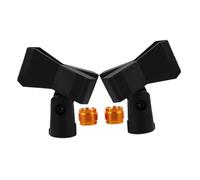 LALAFINA 2 Sets Microphone Clip Mount Holder with Spring Clamp and Copper Threads Male to Female Screw Adapter Secure Fit for Wired and Wireless Mics for Live Streaming Recording