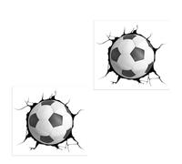 LALAFINA 2 Sheets of Broken Football Wall Stickers for Bedroom Or Kindergarten, Easy to Stick and Remove PVC Sports Decorative Decals Creative Simple Design for Indoor Use