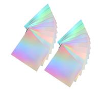 LALAFINA 20 Sheets Metallic Rainbow Cardstock Foil Paper with Soft Light Reflection and Flexible Design for Card Making and School Crafts, 297x210mm Paper Pack