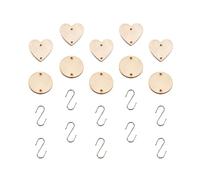 LALAFINA 200 Pcs Unfinished Wooden Pendants Round Pendant Creative Reusable Two Holes Assorted Color DIY Hanging on The Door Festive Christmas Wall Hanging Decorations