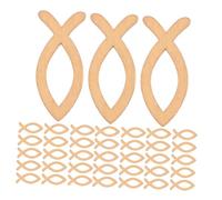 LALAFINA 200pcs Fish Shaped Wooden Cutouts for Crafts Hollow Fish Wall Decor for DIY Ocean-Themed Nautical Pendant Ornaments Creative Learning Art Supplies for Nursery and Classroom