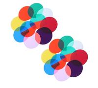 LALAFINA 20pcs Adhesive round Light Filter Gel Sheets 50mm Diameter, Peel and Stick Correction Lighting Gels for LED Ceiling Spotlights, Stage, Photography, and Office Glare Softening