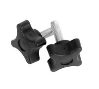 LALAFINA 20pcs Four-star Thumb Screws Stainless Steel Black, Rust Resistant, Not Easy to Break, for Food Industry Equipment and Machinery Equipment
