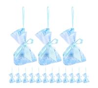 LALAFINA 20pcs Lavender Sachet Bags with Charming Blue Bow, Small Floral Polyester Gift Bags for Party Favors and Travel, Multipurpose Deodorizer and Reliable Storage for Closets