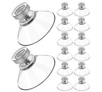 LALAFINA 20pcs PVC Suction Cup Hooks, Screw Suction Cup Clips, No-Drill Strong Adhesion, PVC, for Lights and Windows, Bathroom and Office,