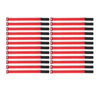 LALAFINA 24pcs Cable Straps Reusable Cable Ties Hook and Loop Straps Reusable Nylon, Red, for Wire Organisation, Bundling Pipes and Workspace Organization