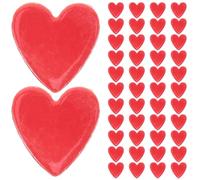 LALAFINA 24pcs Red Ceramic Heart-Shaped Flatback Tiles for DIY Crafts with Comfortable Touch and Easy to Glue, for Vases and Anniversary Decorations