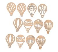 LALAFINA 24Pcs Wooden Hot Air Balloon Chips DIY Craft Hand Painted Wall Hanging Pendants Creative Graffiti Home Decor