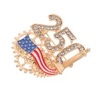LALAFINA 250th Anniversary American Patriotic Lapel Pin Brooch with Alloy Material for Independence Day Celebration Parade, Commemorative Significance and Patriotic Expression for Veterans