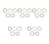 LALAFINA 25pcs Wear-resistant Polymer Clay Beads Bracelets Portable Elastic Delicate Wrist Accessories for Women and Charming Fruit Slice and Faux Pearl Design