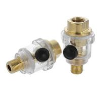 LALAFINA 2pcs 1/4 Inch Inline Oil Water Separator Filter for Pneumatic Tools with Copper-Plated Iron Mini Design and Quick Connect Interface, Space-Saving Accessory for Workshop and Factory