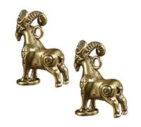 LALAFINA 2pcs Antique Brass Sheep Pendants DIY Craft Ornaments with Polished Surface for Home Decoration and Collectible Accessories