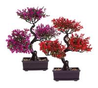 LALAFINA 2pcs Artificial Plants Decor Faux Potted Plants Plastic Artistic Style Symbolising Wealth Luck and Accomplishment Practical Desktop Decoration for Cafes and Kitchen