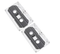 LALAFINA 2pcs Blank Audio Cassette Tape Vintage Style with Smooth Surface round Edges 45 Minutes Capacity Assorted Colour Plastic Material Convenient to Clean for DIY Cerebration
