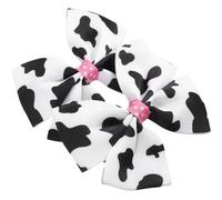 LALAFINA 2pcs Bow Hair Clips Cow Print Fabric Bowknot Design, Cute and Secure Clips for Casual and Formal Events, Not Easy to Fall off Hair Accessories