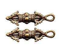 LALAFINA 2pcs Brass Vajra Pestle Pendants Keyring Vintage Tibetan Hanging Decor Miniature Pendant Accessories for Keychains Bags Symbolizing Wisdom and Protection