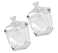 LALAFINA 2pcs Candy Jar Grains Holder 260ml Glass Jar with Lid Simple Style Practical Multi-functional Moisture Protection Storage for Cereal and Candy Bars