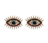 LALAFINA 2pcs Crystal Devil Eye Brooch Pin Rhinestone Scarf Shawl Clip Decoration Ornament Elegant Eye Jewel Badge for Women Accessories