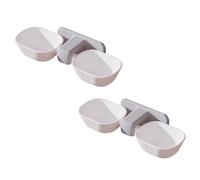 LALAFINA 2pcs Elevated Cat Bowls with Stable Design and Sticker, Plastic Neck Protection Cat Feeding Bowls for Pets, Suitable for Busy Parents and Easy to Clean