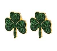 LALAFINA 2pcs Enamel St Patricks Day Lapel Pins Green Shamrock Brooches for Women Men Irish Clover Leaf Jewelry Alloy Accessories for Cardigan Hat Scarf Bag