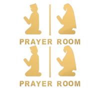 LALAFINA 2pcs Gender-Separated Prayer Room Sign - Adhesive Reflective Prayer Room Door Sign - Acrylic Pray Plaque for Public Space, Mosque, Office, Christian Or Islamic Decor