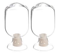 LALAFINA 2pcs Glass Matchstick Holder Jars with 250ml Capacity Each, Multifunctional High Hardness Match Cloche Bottles for Fireplace and Kitchen Storage