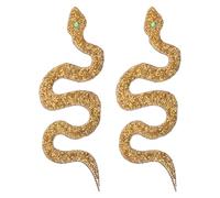 LALAFINA 2pcs Golden Snake-Shaped Rhinestone Patches Dazzling Crystal Backing, Easy Application Cloth Appliques for Shoes and Bags, Stylish DIY Project Accessories