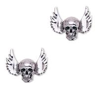 LALAFINA 2pcs Gothic Punk Skeleton Brooch Pin Silver Alloy Stylish Ghost Design for Halloween Party Costume Accessories