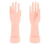 LALAFINA 2pcs Hand-shaped Ring Holder for Merchants Beige Pe Display
