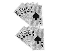 LALAFINA 2pcs Hip Hop Brooch Playing Card Lapel Badge Unique Silver Alloy Rhinestone Decorative Pins for Men Women Can Be Worn on Suit Collars