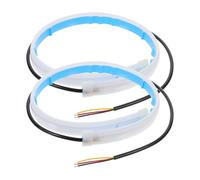 LALAFINA 2pcs LED Light Strip, Dual Color Strip for Car, 45cm Pair, 5w, Waterproof Silicone LED Copper, Yellow Turn Signal, for Suv and Trailer, Foggy and Rainy Days