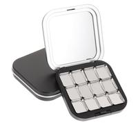 LALAFINA 2pcs Magnetic Eyeshadow Palette Eye Shadow Palette 2.99x2.83x0.67in Portable Plastic Metal Makeup Storage for Women Outdoor Travel