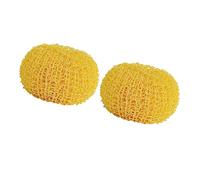 LALAFINA 2pcs Nano Scouring Ball Dish Cleaning Scrubbers Pot Brush Ball Non-Scratch Yellow Replacement Heads Kitchen Use Efficient Dishwashing