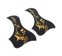 LALAFINA 2pcs Plastic Guitar Pickguard Sticker Protective Guard Plate for Guitar Bird Style Gold
