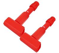 LALAFINA 2pcs Plastic Mop Head Holder Replacement Clamp for Mop Handle with Comfortable Grip and Stylish Red Colour, Versatile Use for Home and Commercial Cleaning