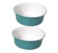 LALAFINA 2pcs Plastic Wash Basin and Foot Soaking Tub Medium Size Green White Dual-color Design for Bathroom and Kitchen Storage